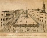 Litografie jindřichohradeckého hlavního náměstí z roku 1840